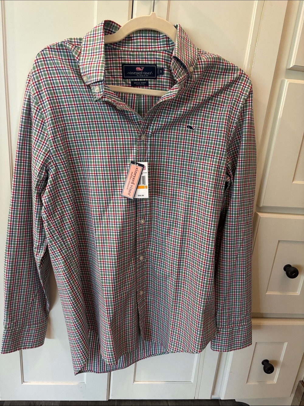 Vineyard Vines Men's Plaid Button-Down Shirt - Green, Red, White